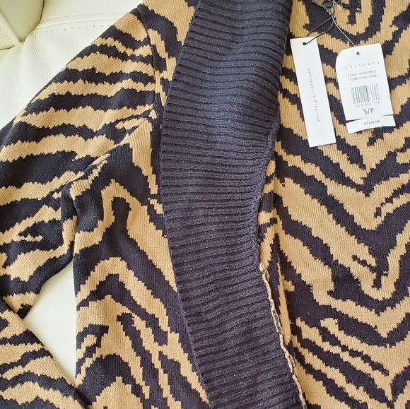 NWT Sanctuary black and tan animal print cardigan - Picture 2 of 6